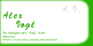 alex vogl business card